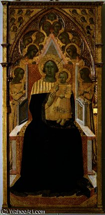 Madonna And Child Enthroned, Surrounded By Angels — Bartolommeo Bulgarini