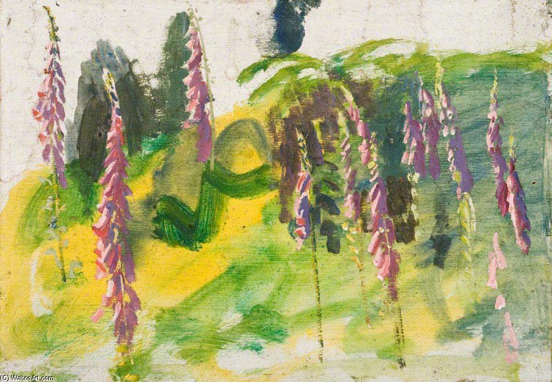 Study Of Foxgloves — Sir Alfred James Munnings