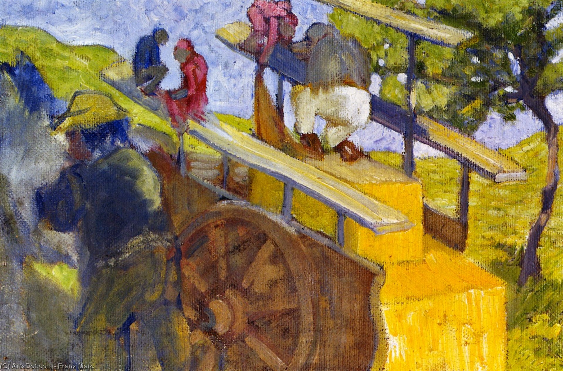 Monkeys On A Cart — Franz Marc