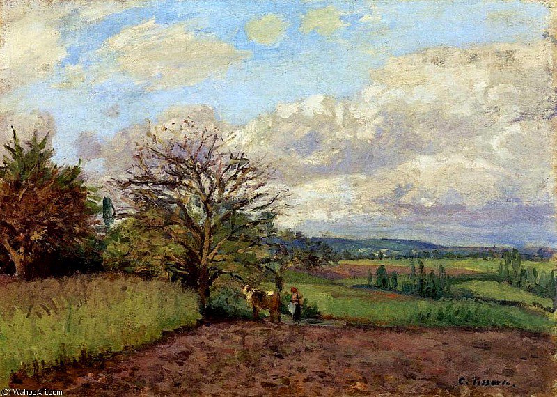 Landscape With A Cowherd. — Camille Pissarro