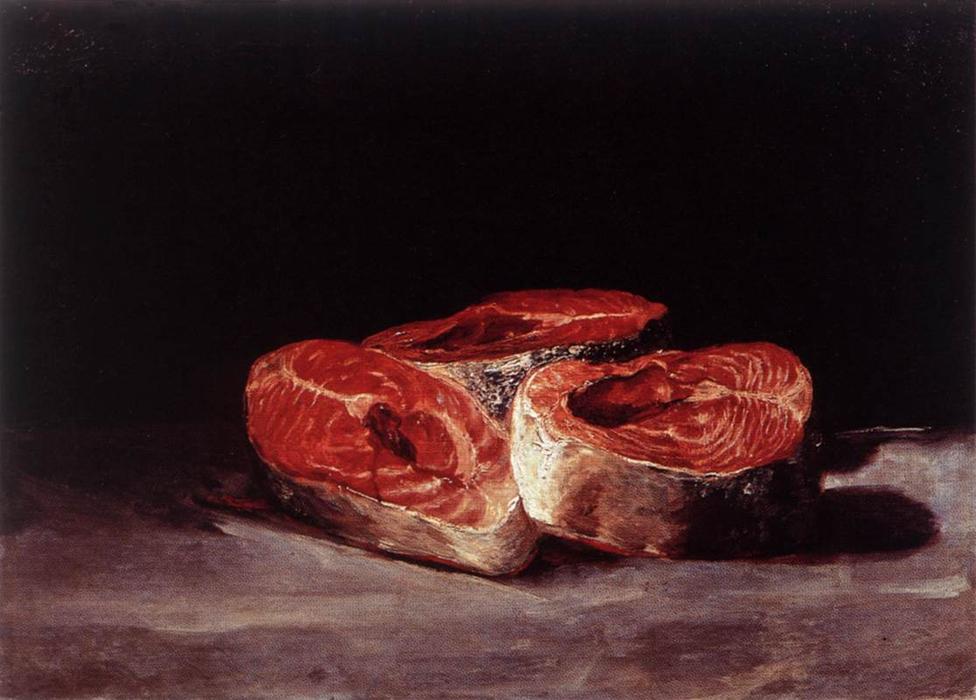 Still Life Three Salmon Steaks — Francisco José De Goya Y Lucientes
