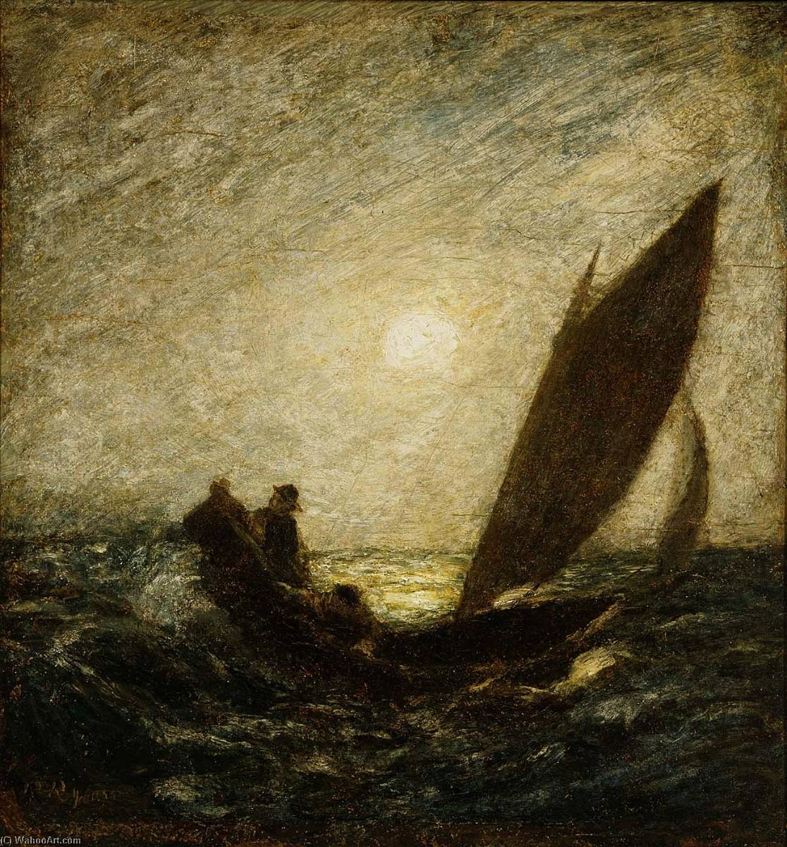 With Sloping Mast And Dipping Prow — Albert Pinkham Ryder