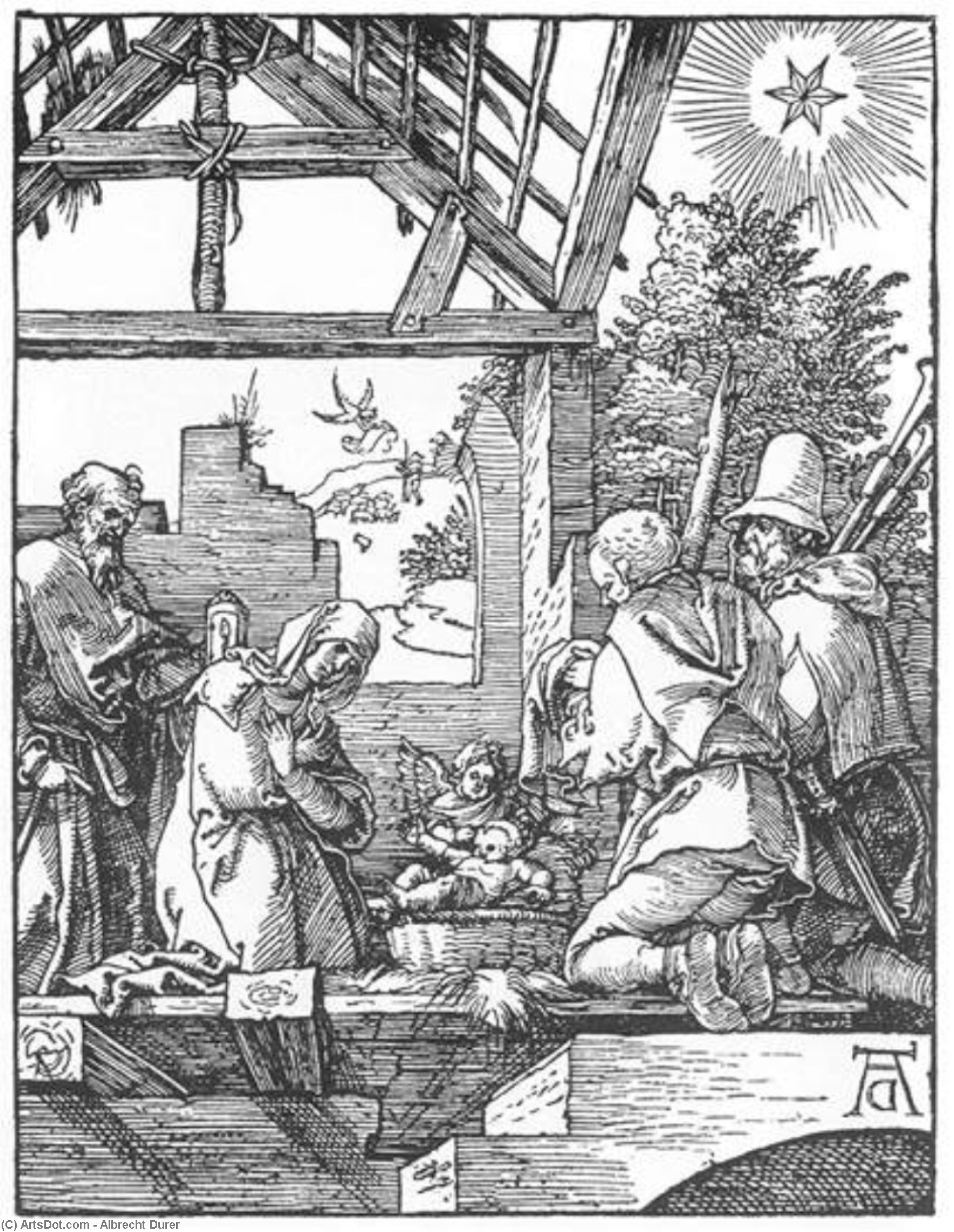Small Passion: 4. The Nativity — Albrecht Dürer