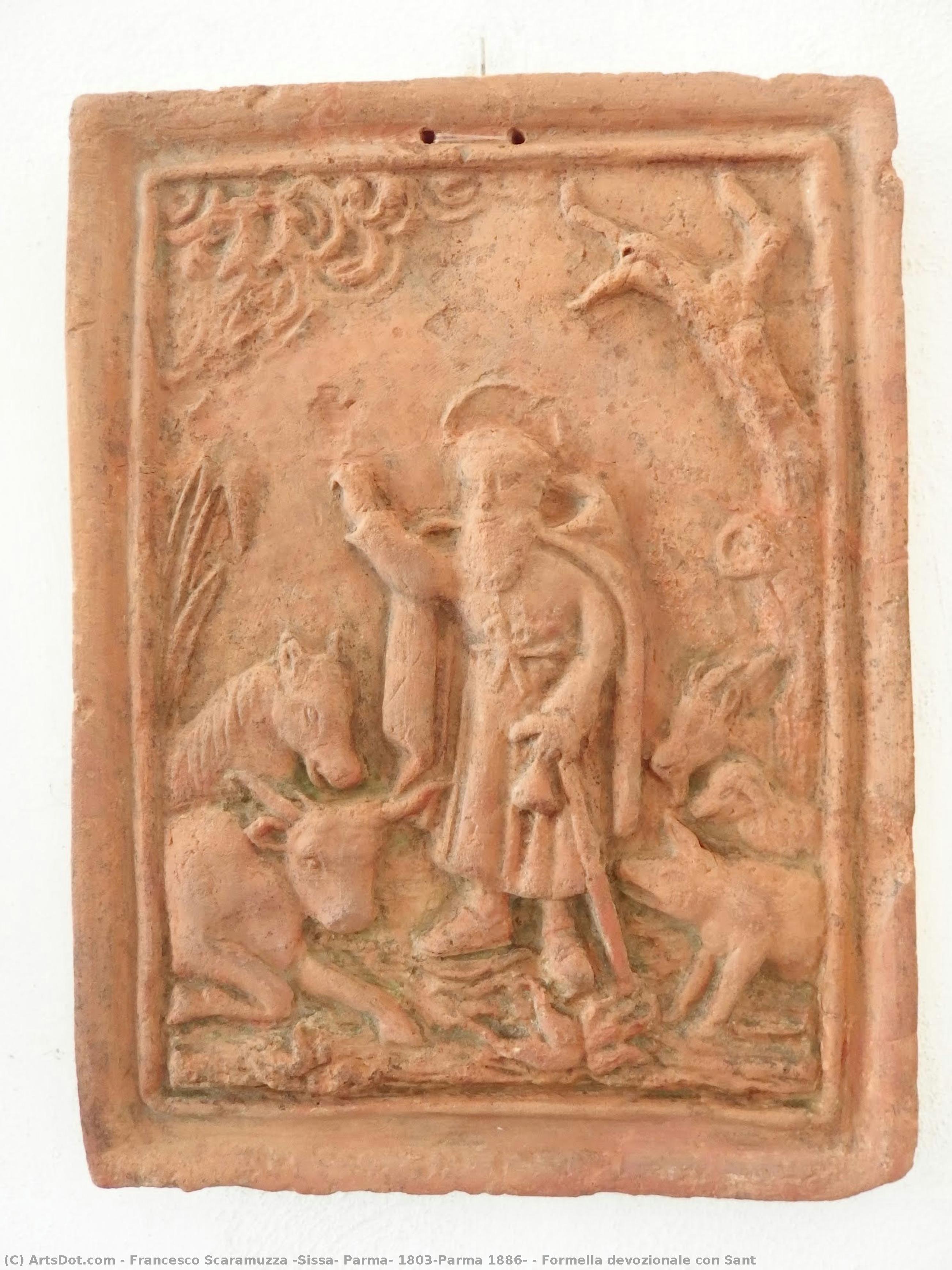 Formella Devozionale Con Sant — Francesco Scaramuzza (sissa, Parma, 1803-parma 1886)
