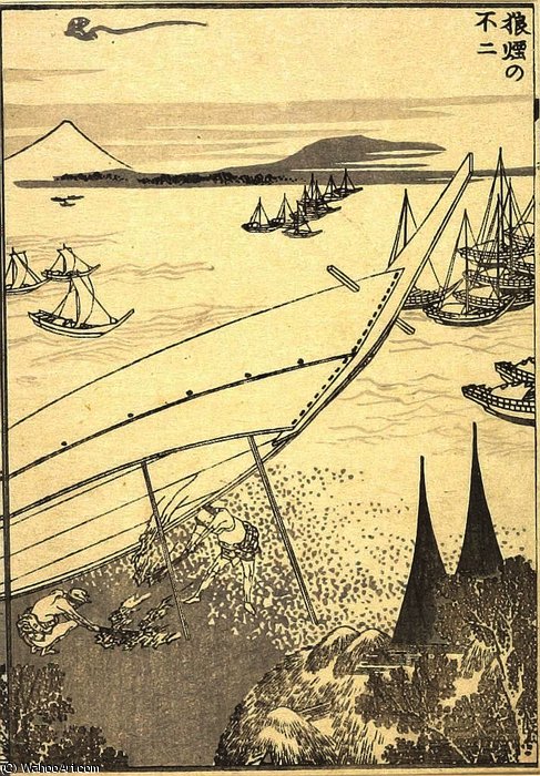 Fuji With A Rocket — Katsushika Hokusai