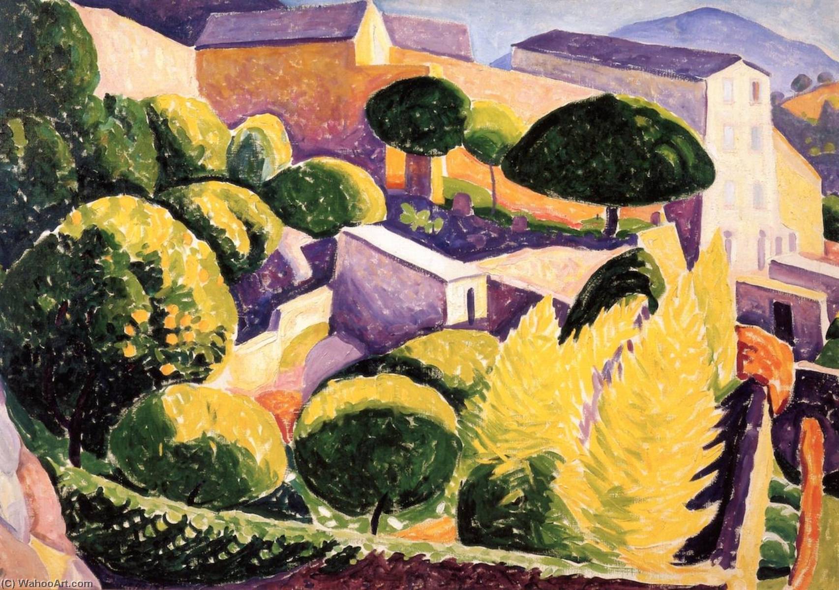 Garden In A Hillside Village — Edwin Ambrose Webster