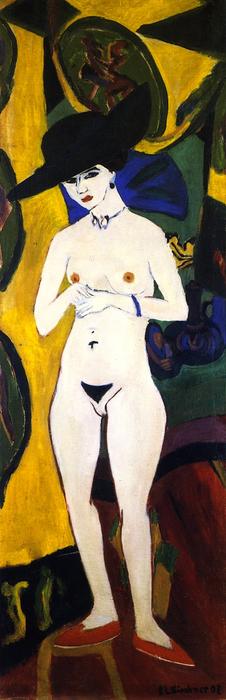 Stehender Akt Mit Hut — Ernst Ludwig Kirchner