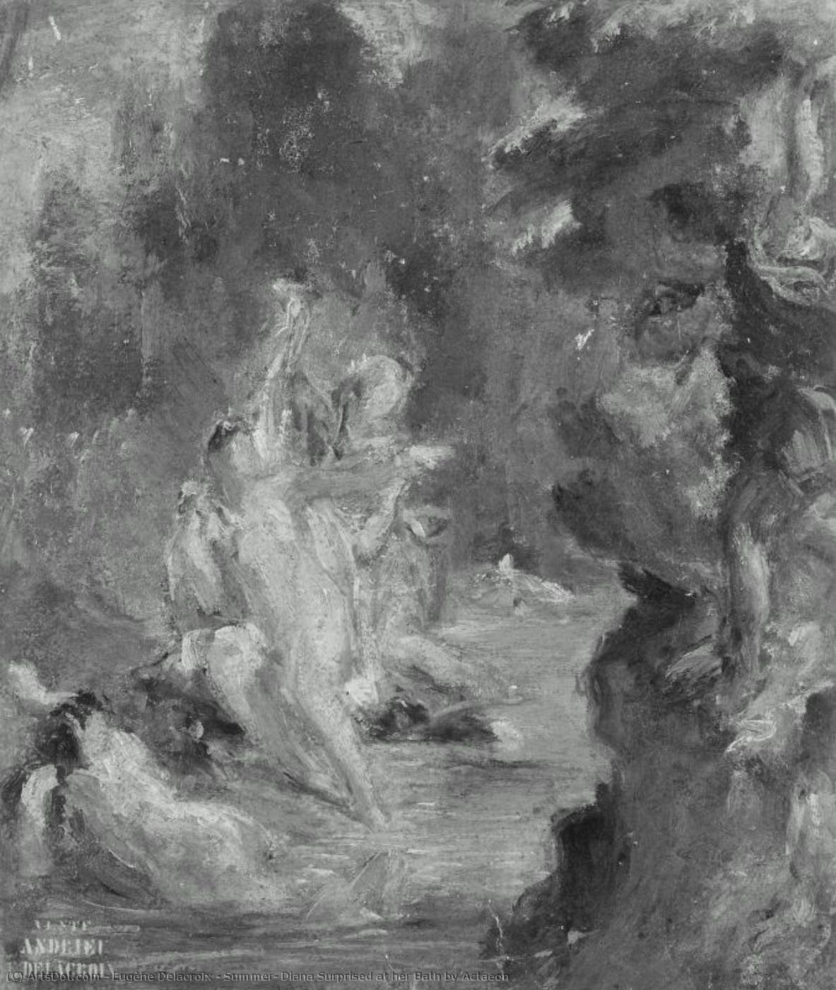 Summer: Diana Surprised At Her Bath By Actaeon — Eugène Delacroix