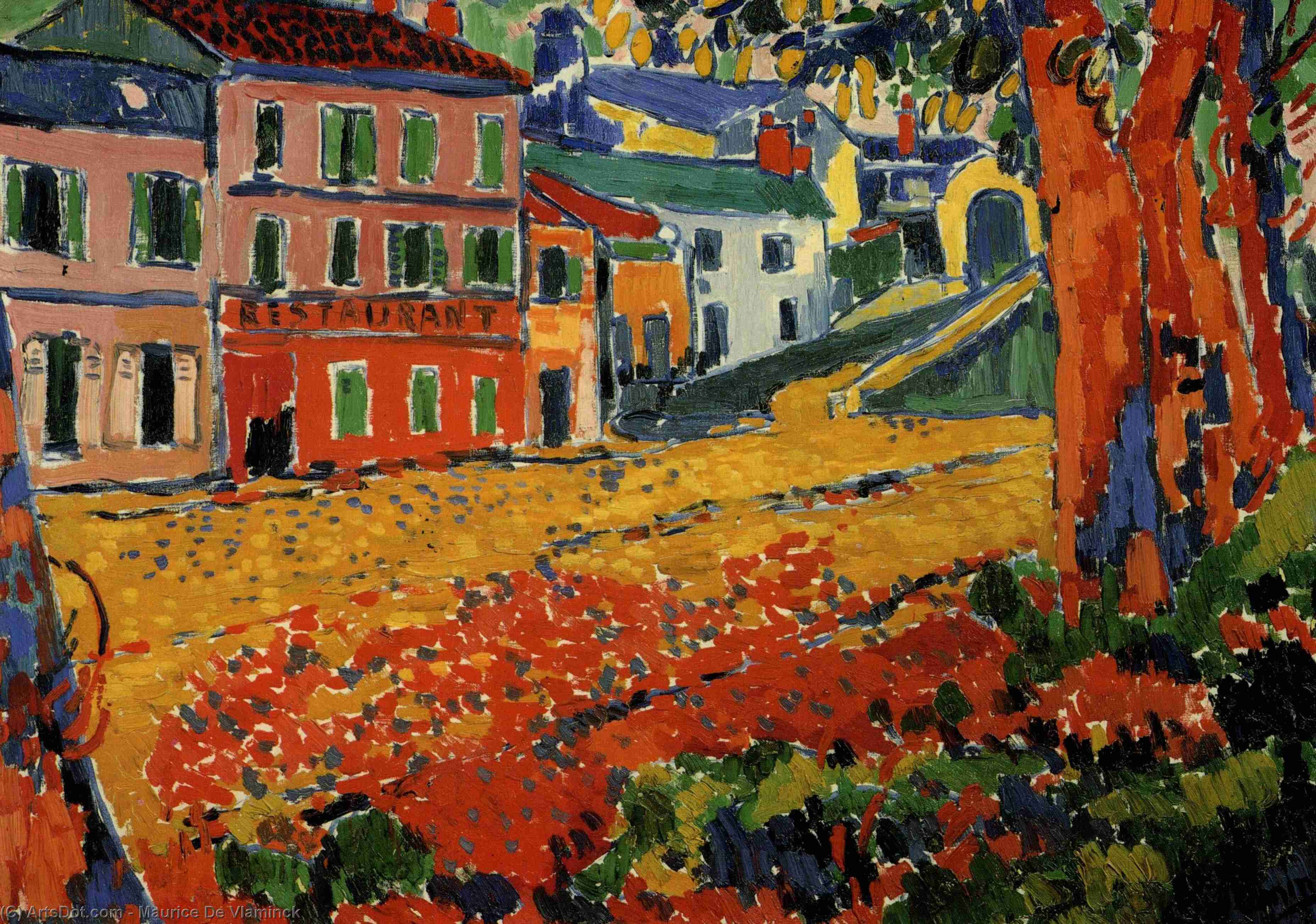 Restaurant At Marly-le-roi, Ca Mu — Maurice De Vlaminck