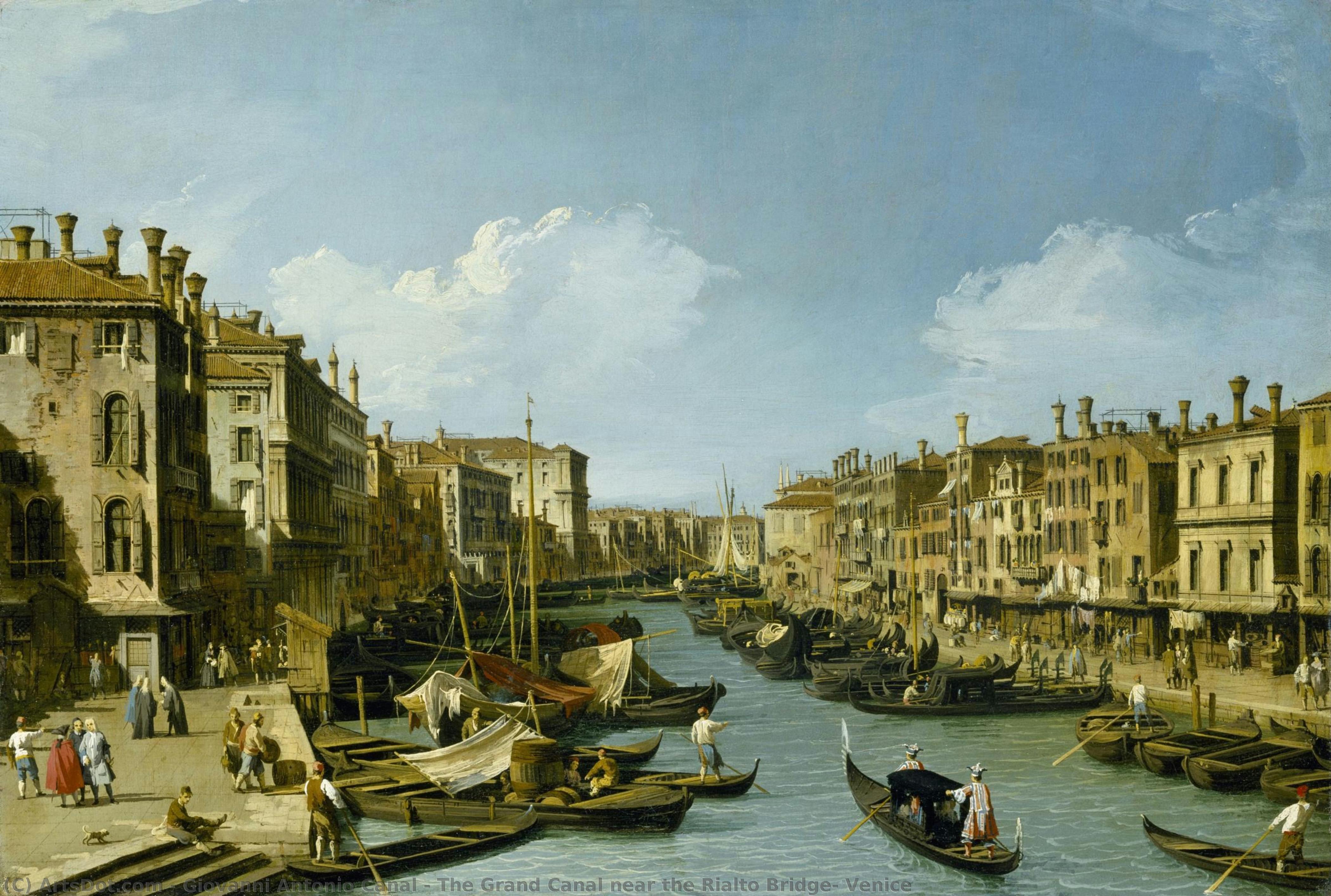 The Grand Canal Near The Rialto Bridge, Venice — Canaletto