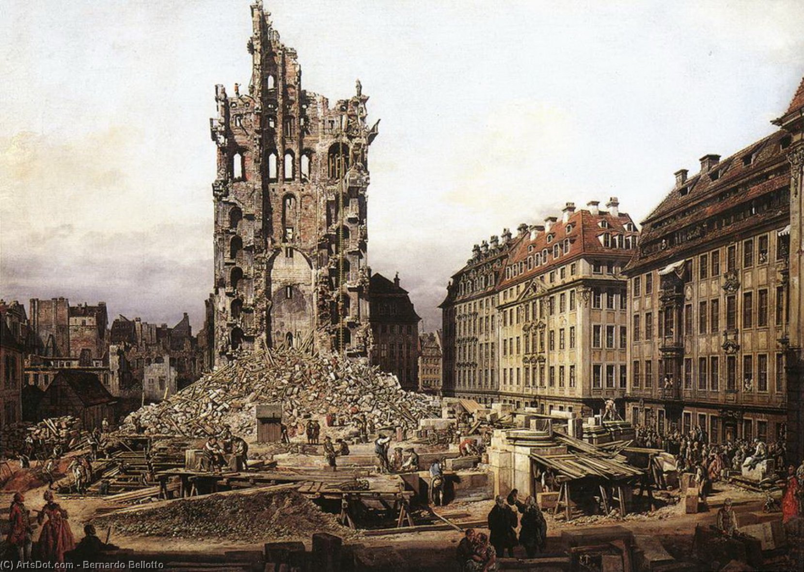The Ruins Of The Old Kreuzkirche In Dresden — Bernardo Bellotto