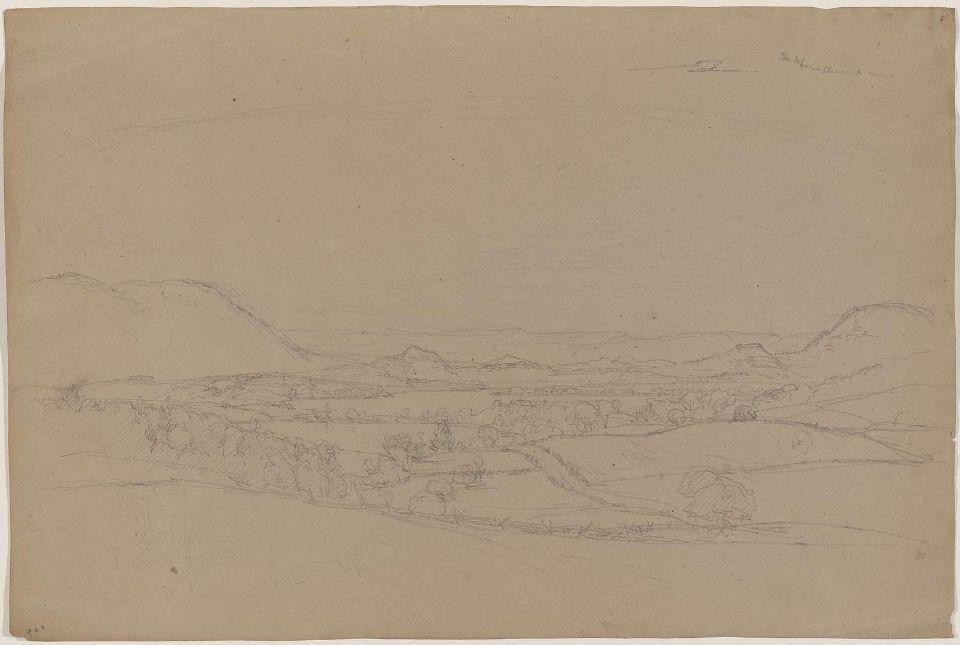 Valley Scene Between Two Mountains — Jasper Francis Cropsey