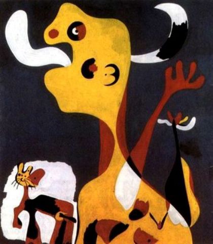 Mujer Y Perro Cara A La Luna — Joan Miró