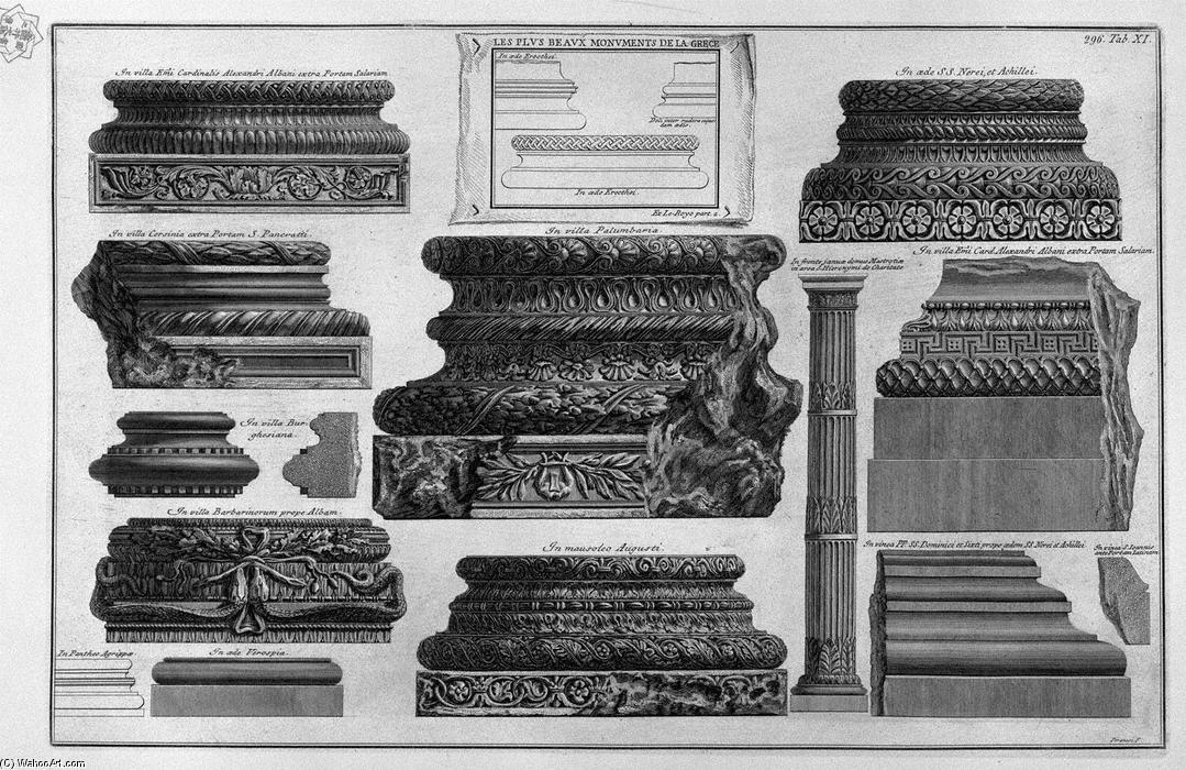 Various Bases And A Stem Of Columns — Giovanni Battista Piranesi