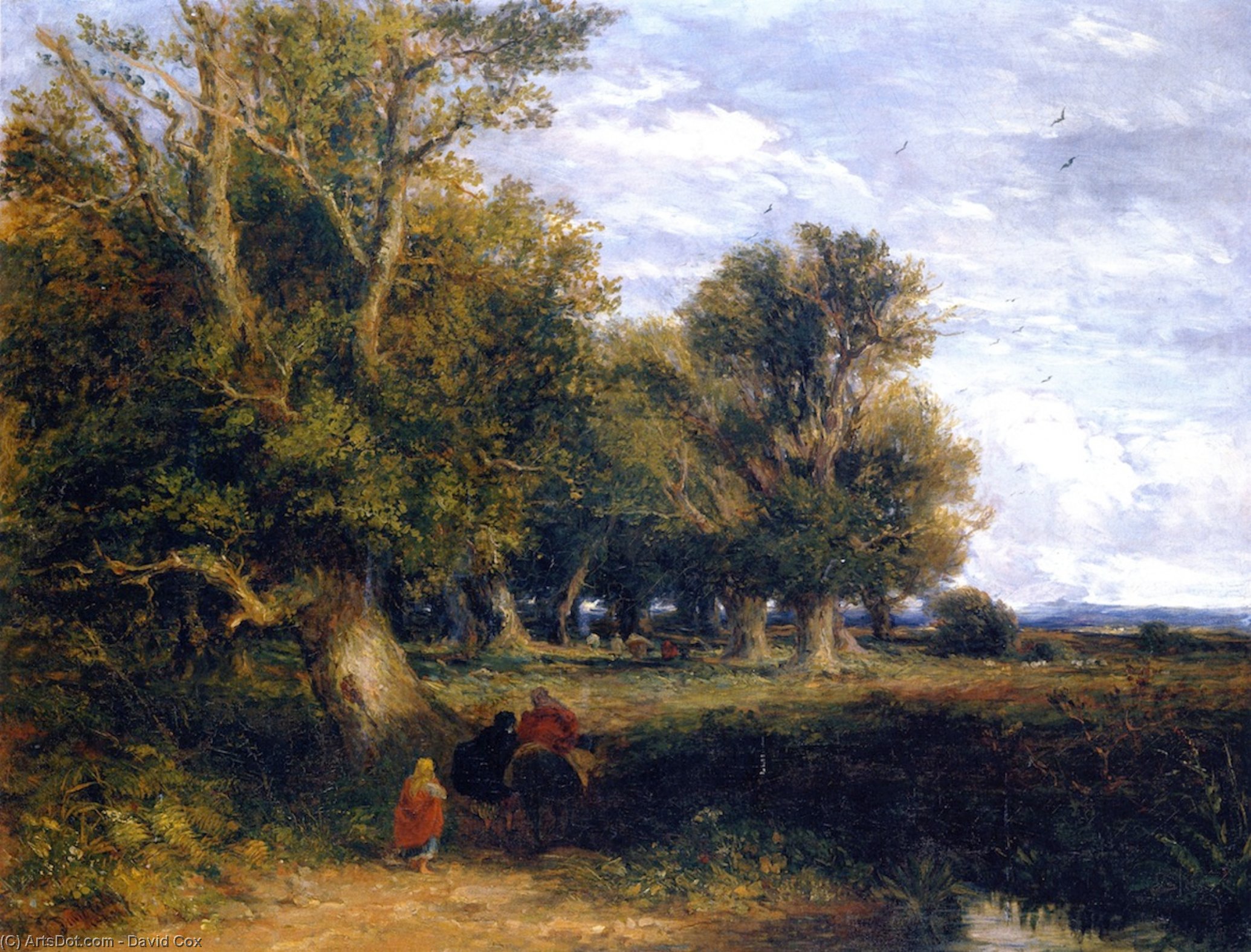Outskirts Of A Wood, With Gypsies — David Cox