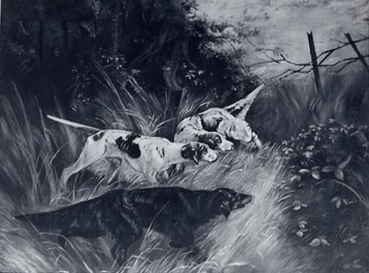 Three Dogs, (painting) — Lewis L Cross