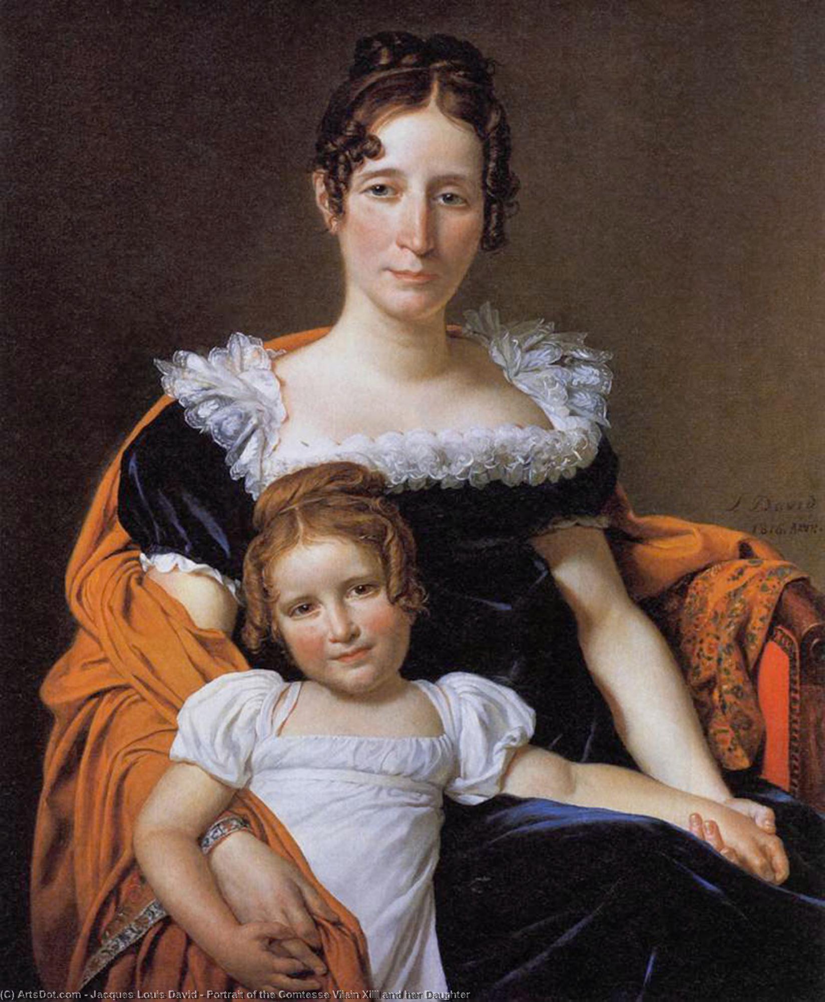 Portrait Of The Comtesse Vilain Xiiii And Her Daughter — Jacques-louis David