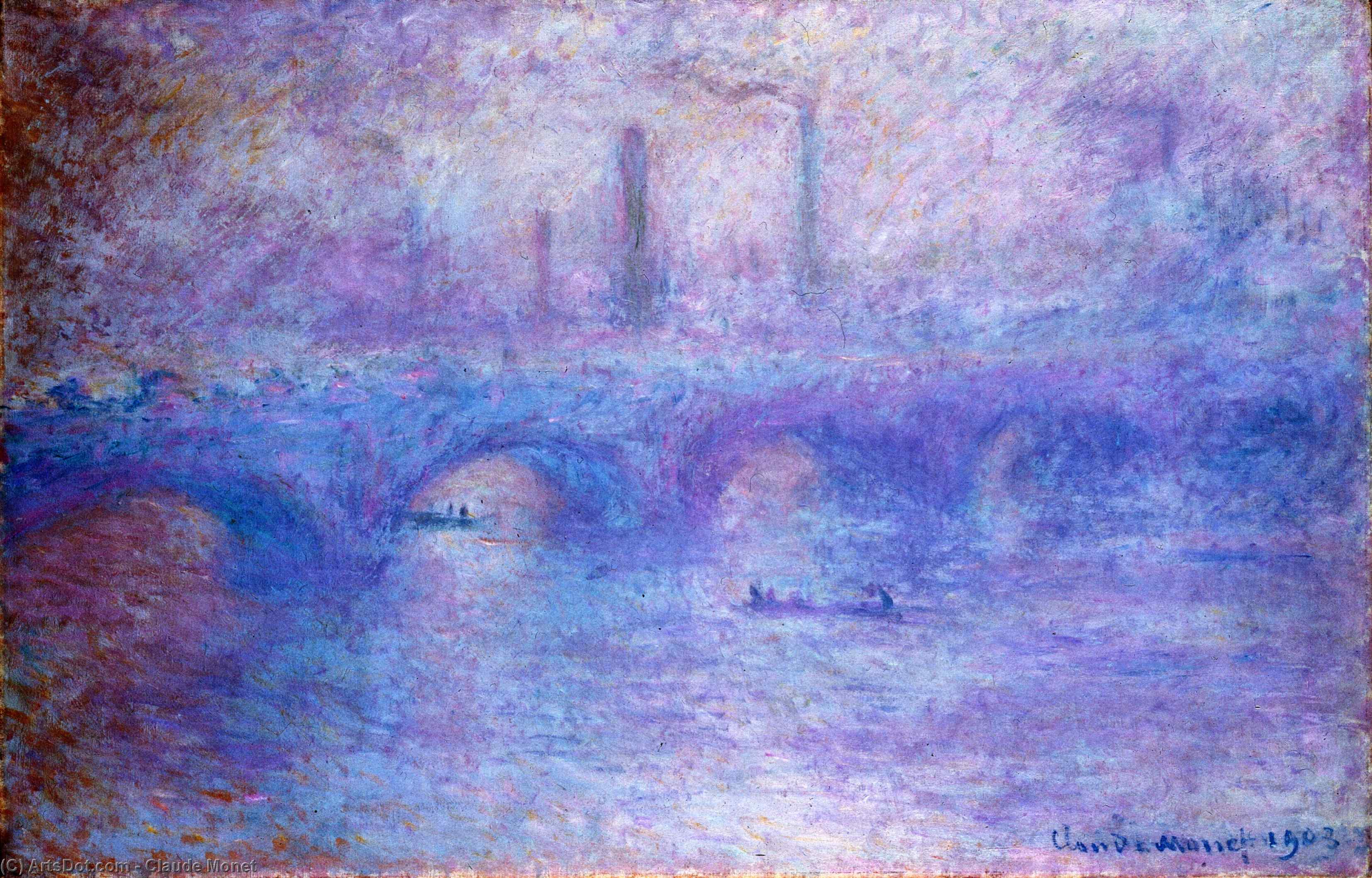 Waterloo Bridge At Sunset, Pink Effect — Claude Monet