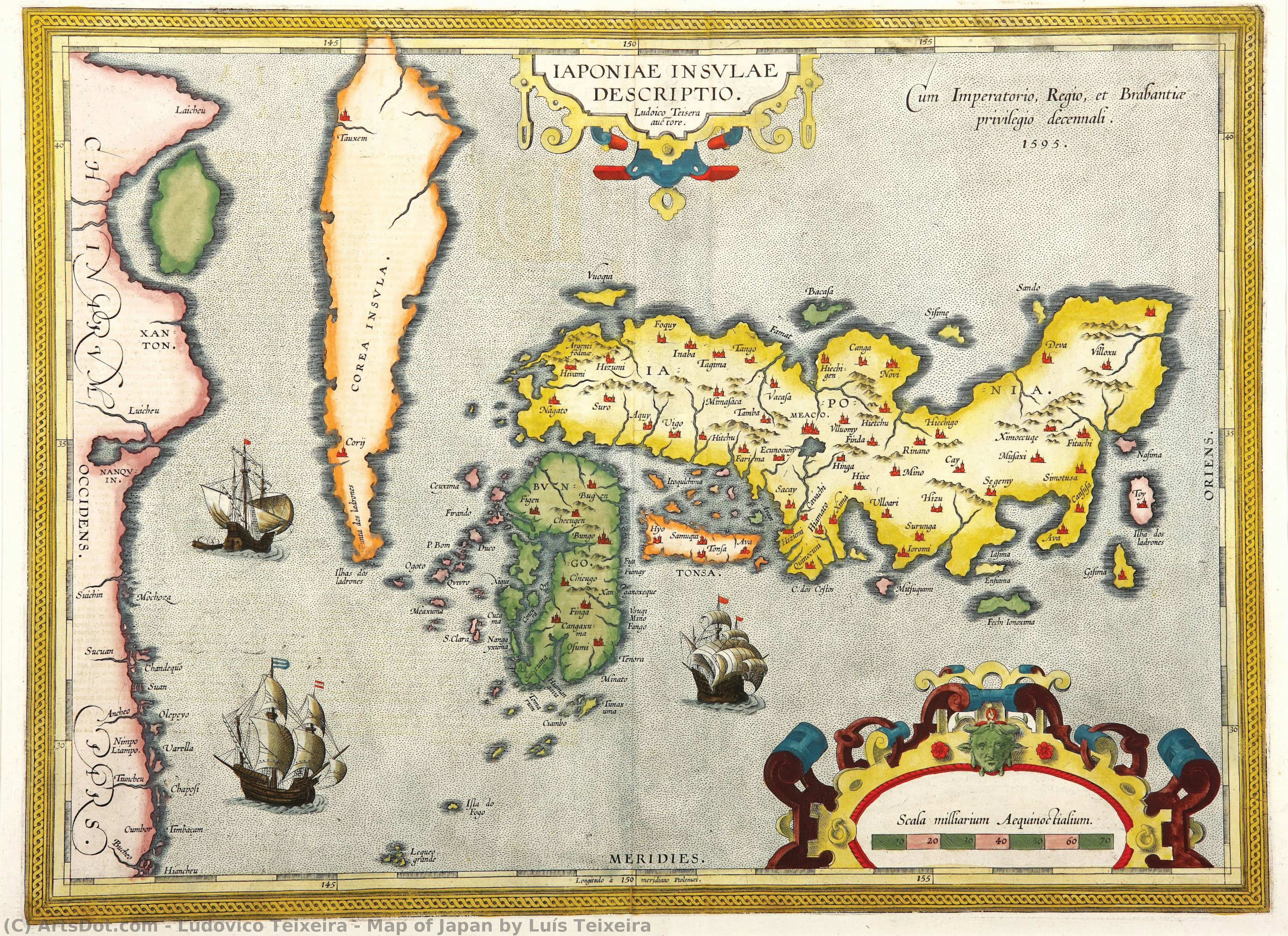 Map Of Japan By Luís Teixeira — Ludovico Teixeira