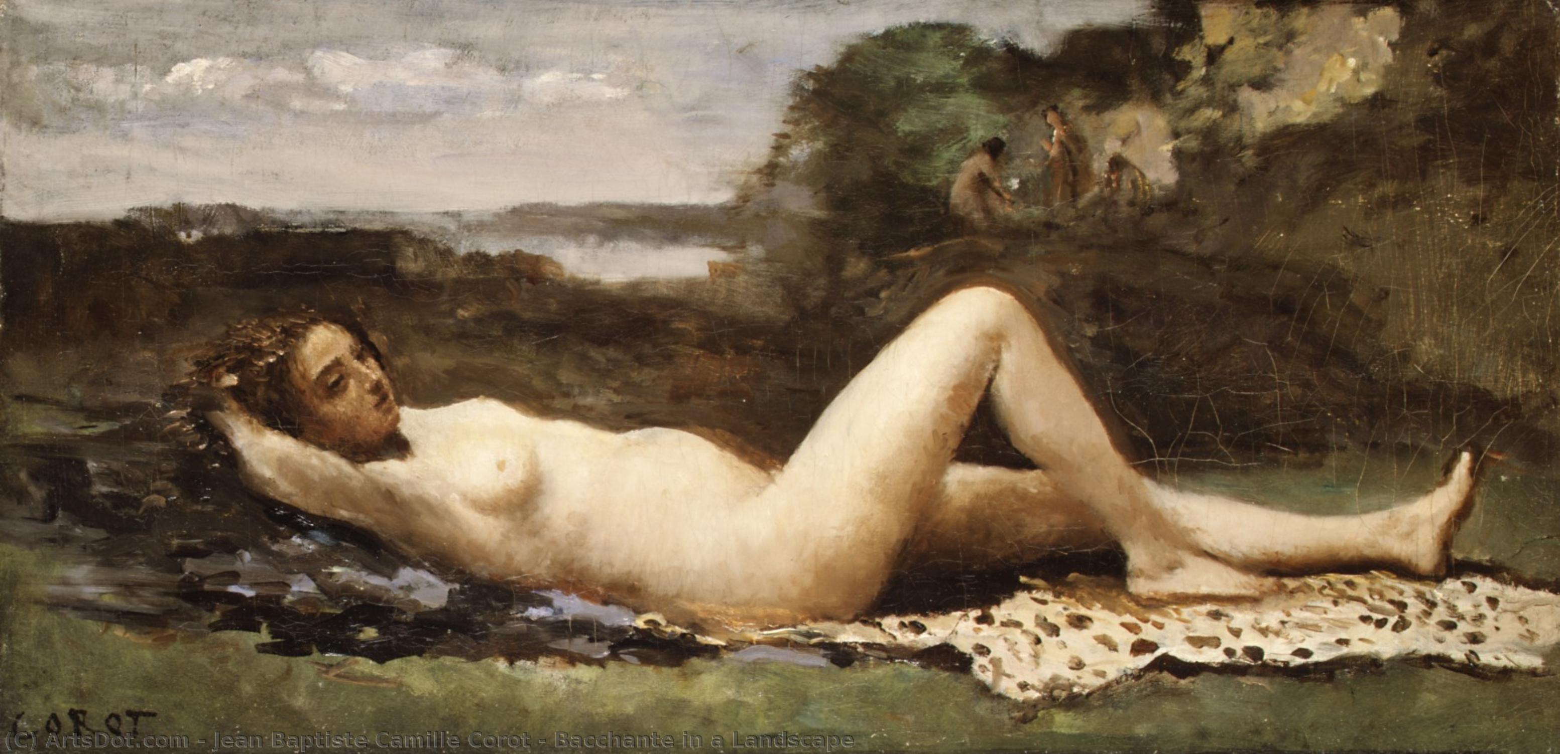 Bacchante In A Landscape — Jean-baptiste-camille Corot
