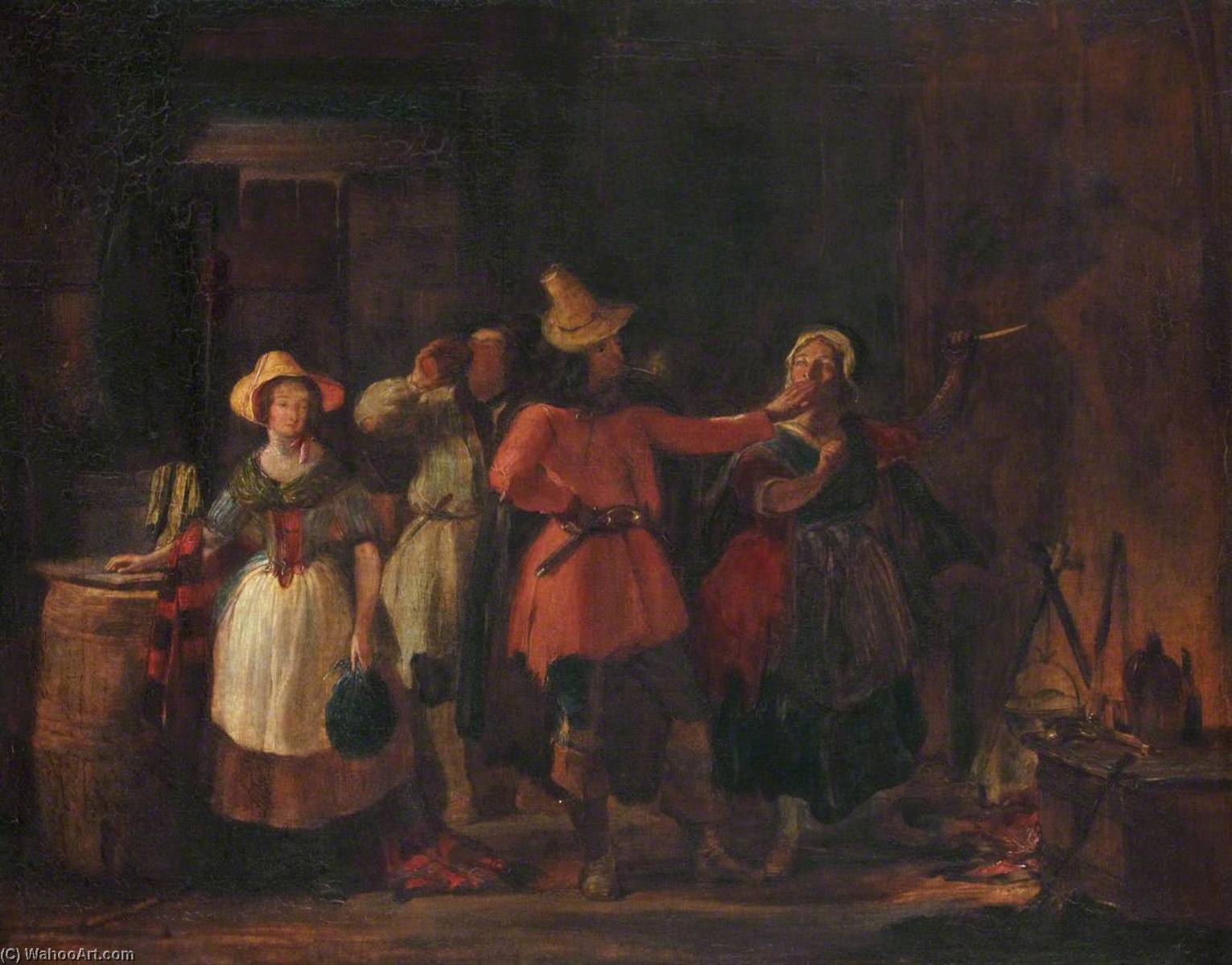 Interior Scene, Woman With A Knife — William Bonnar