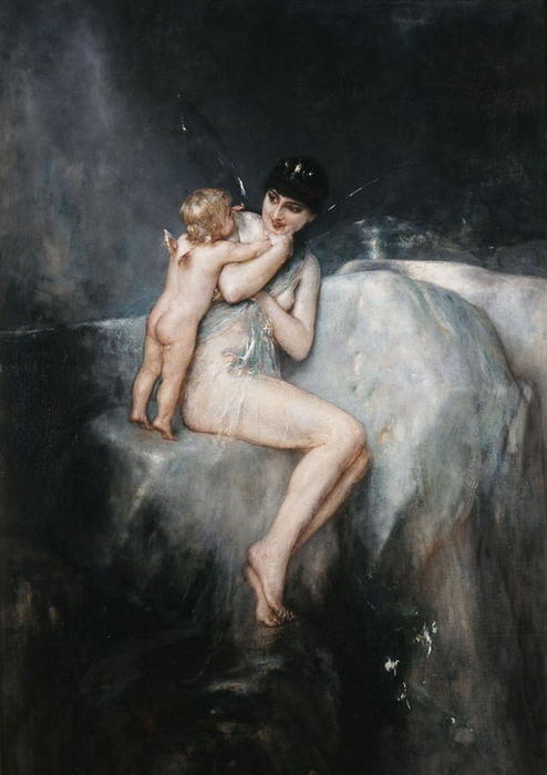 Nymth And Cupid — Nikolaos Gyzis