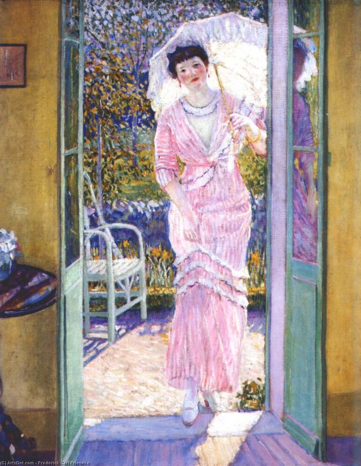 In The Doorway (good Morning) - — Frederick Carl Frieseke