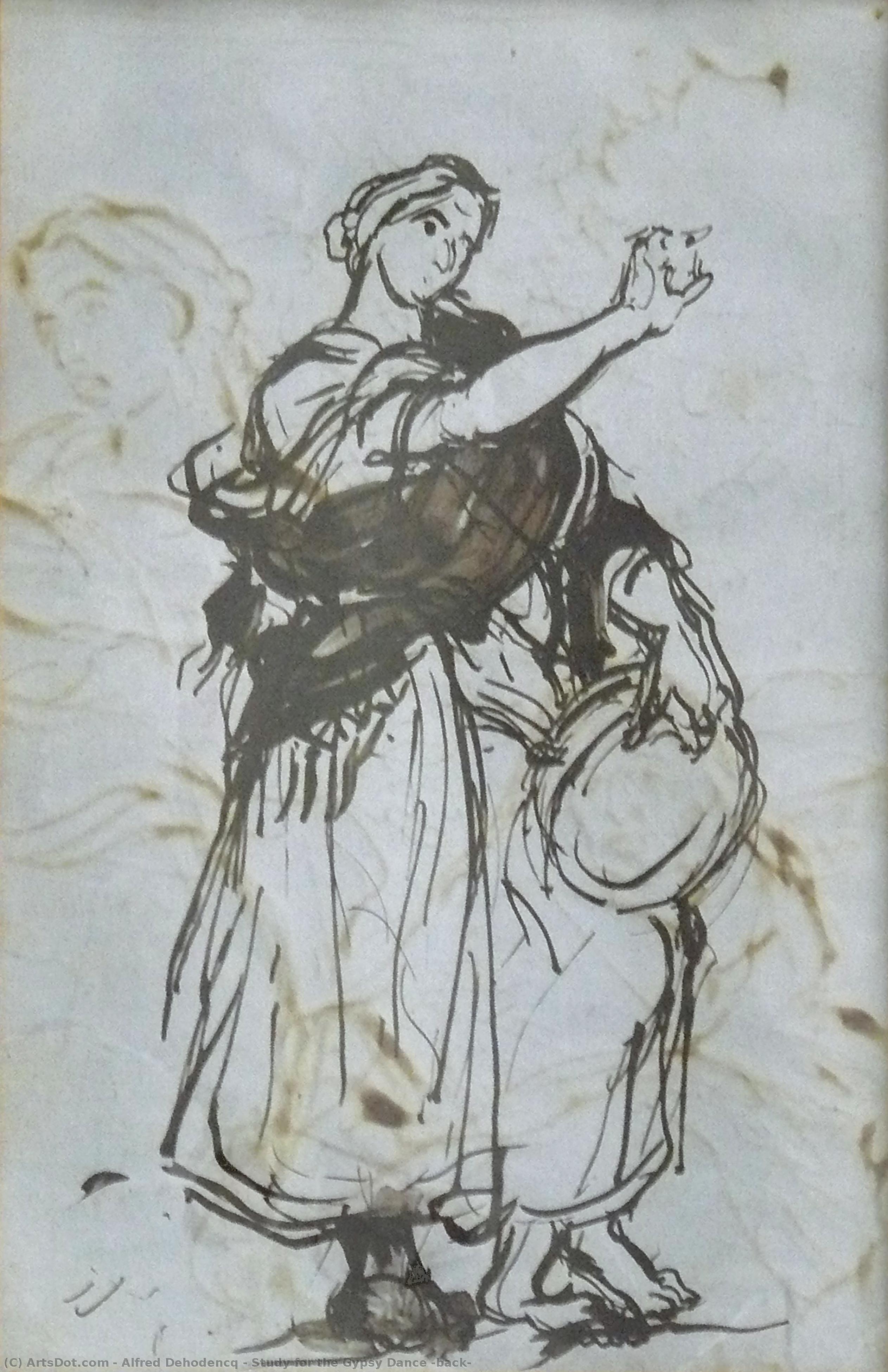 Study For The Gypsy Dance (back) — Alfred Dehodencq