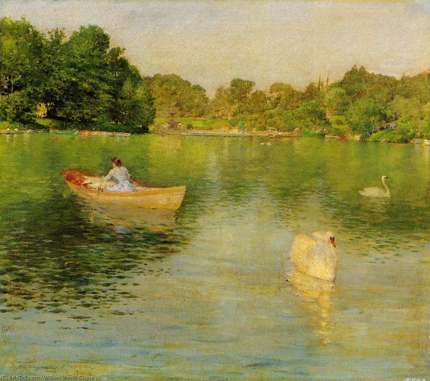 On The Lake, Central Park — William Merritt Chase