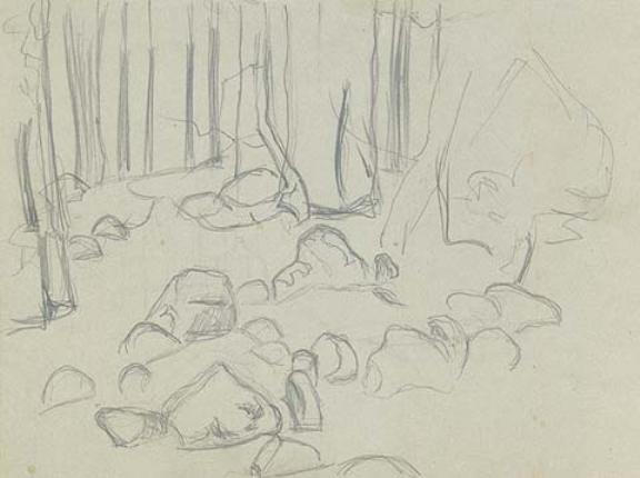 Sketch With Boulders And Trees — Nicholas Roerich