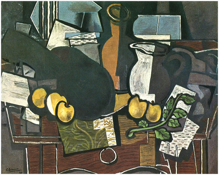 Guitar, Fruit And Pitcher (also Known As Guitar And Fruit) — Georges Braque