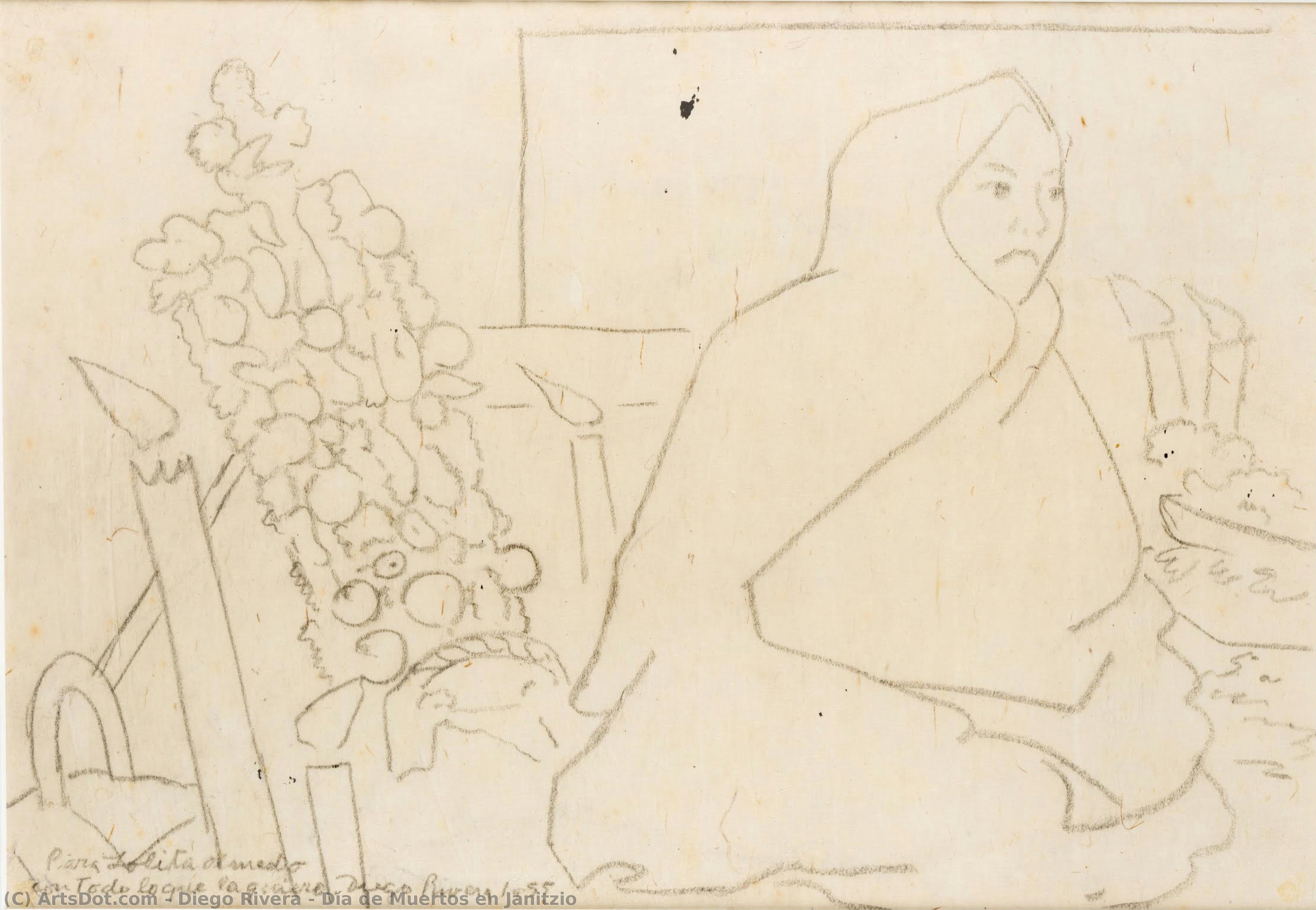 Día De Muertos En Janitzio — Diego Rivera