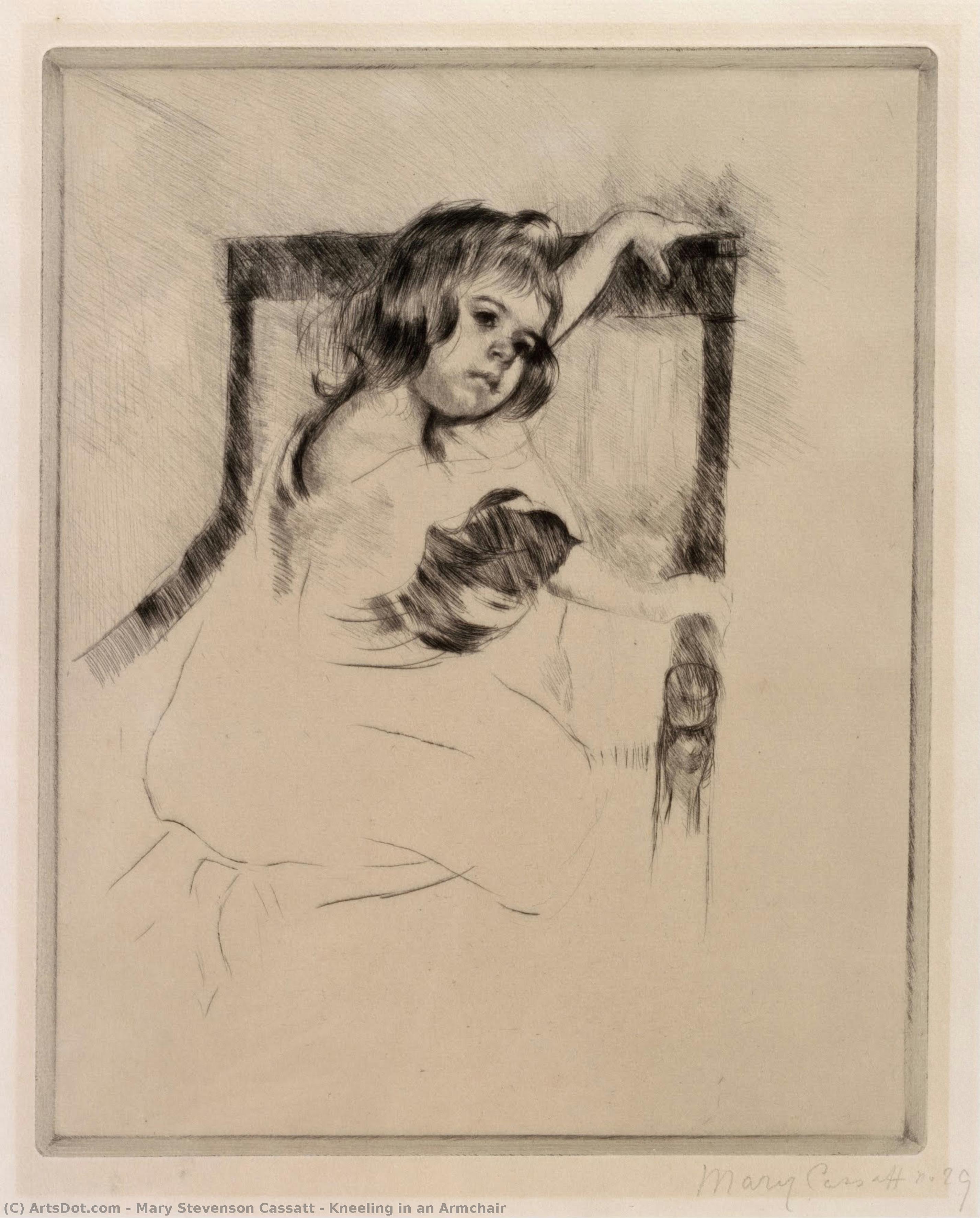 Kneeling In An Armchair — Mary Stevenson Cassatt