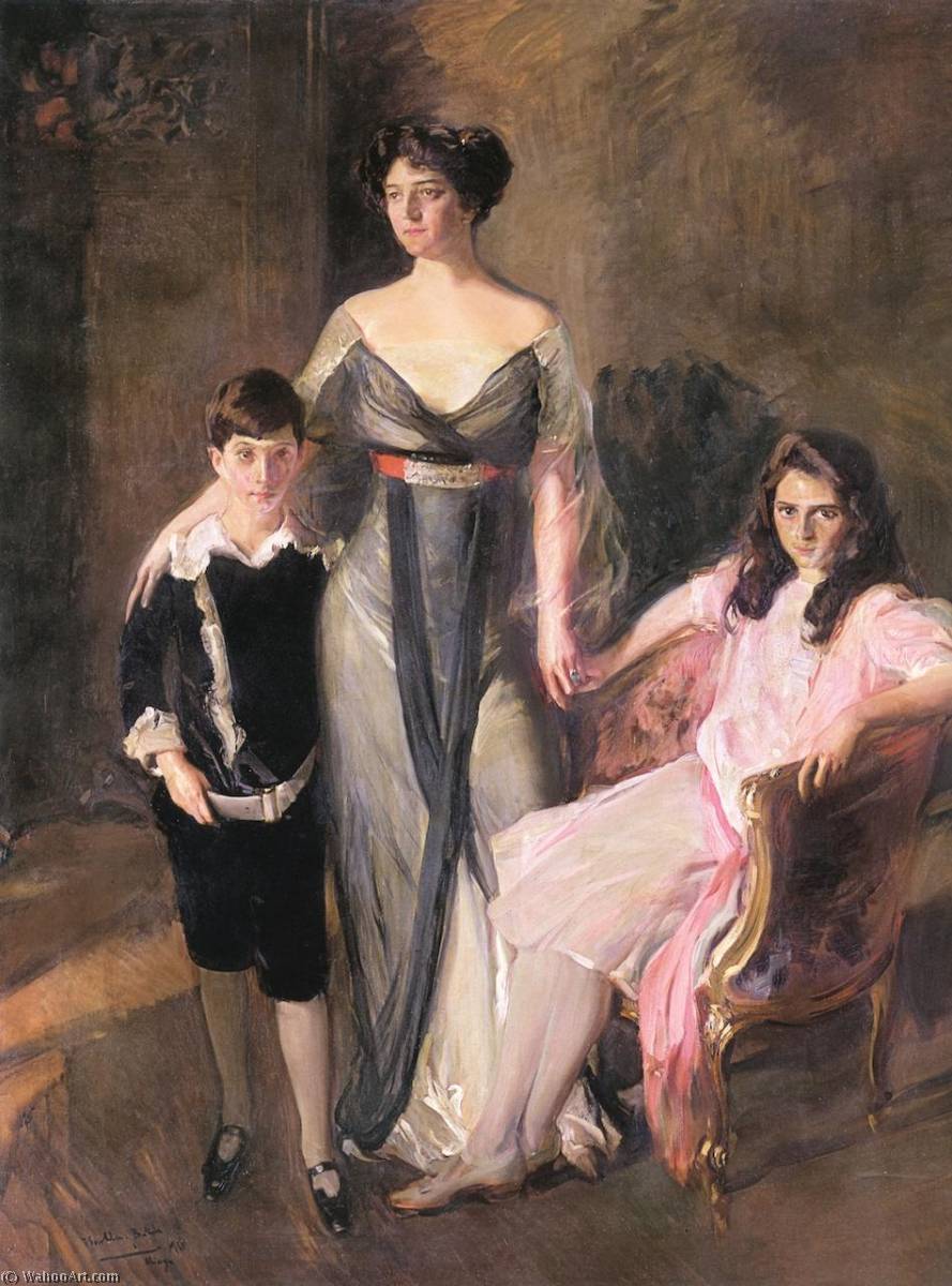Mrs. Ira Nelson Morris And Her Children — Joaquín Sorolla Y Bastida