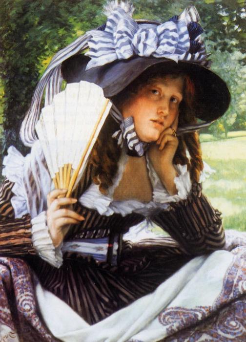 Young Lady With A Fan — Jacques Joseph Tissot