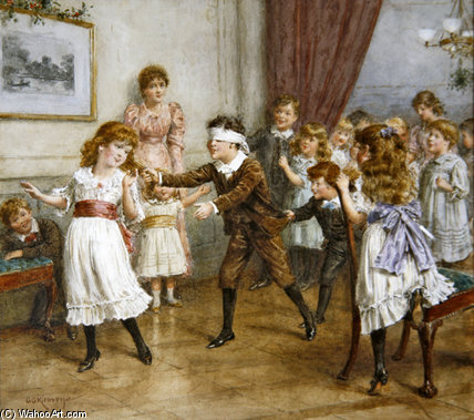 Blind Man's Buff — George Goodwin Kilburne