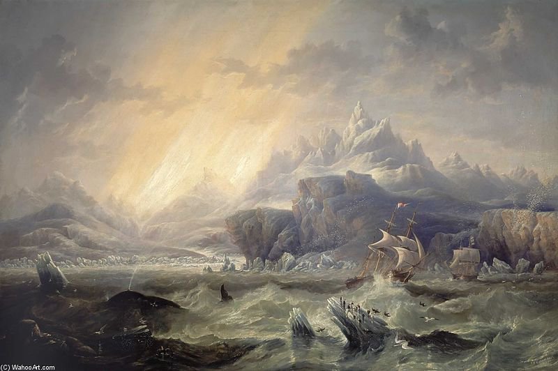 Hms Erebus And Terror In The Antarctic — John Wilson Carmichael