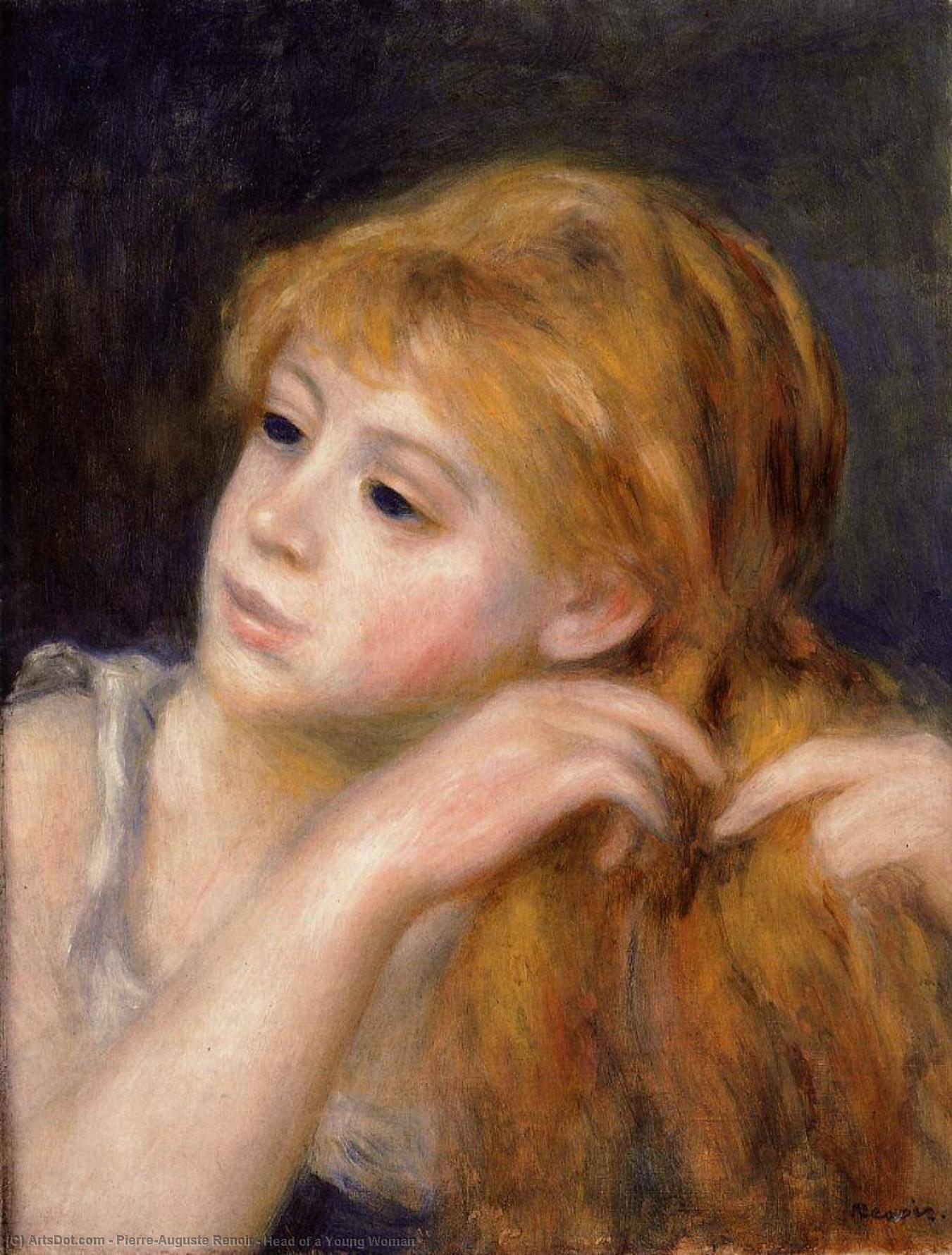 Head Of A Young Woman — Pierre-auguste Renoir