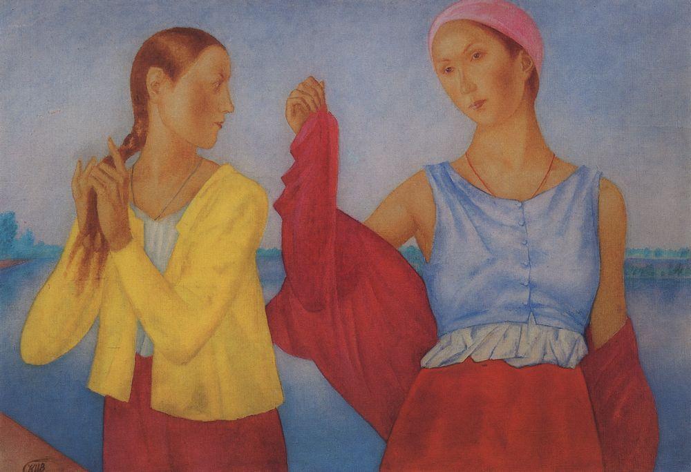 Two Girls — Kuzma Petrov-vodkin