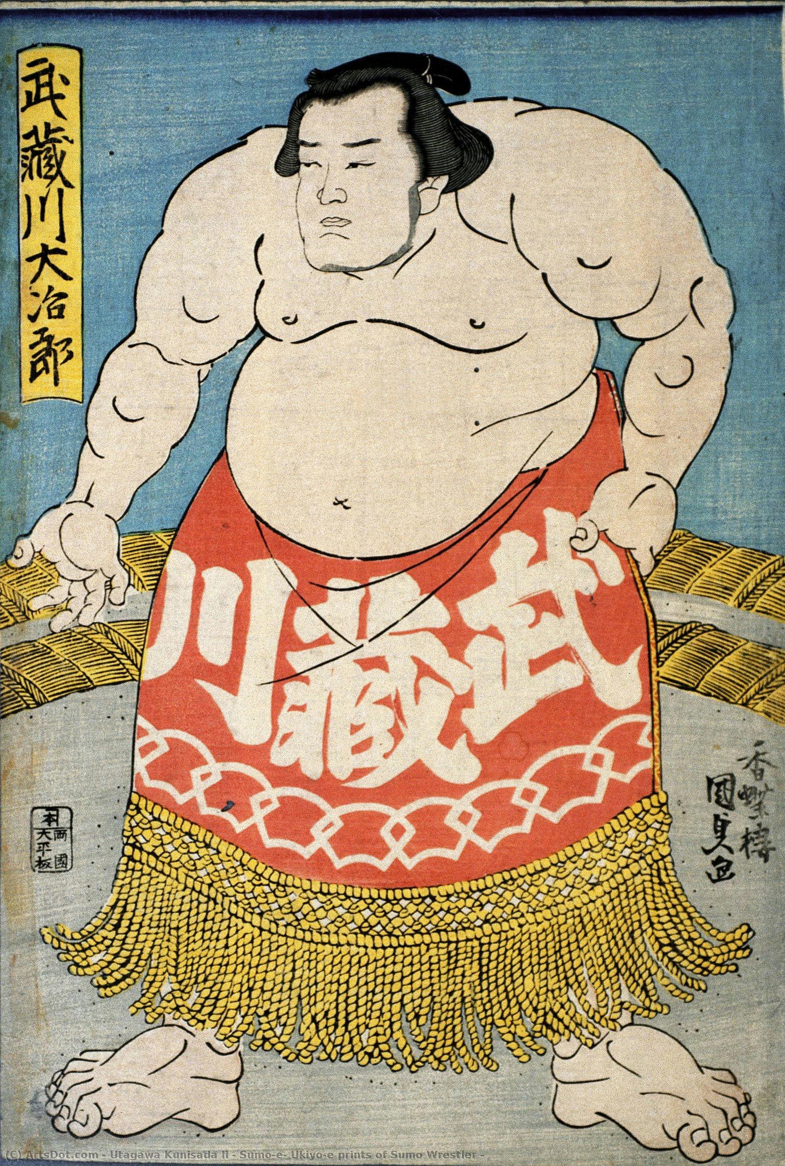 Sumo-e, Ukiyo-e Prints Of Sumo Wrestler — Utagawa Kunisada Ii
