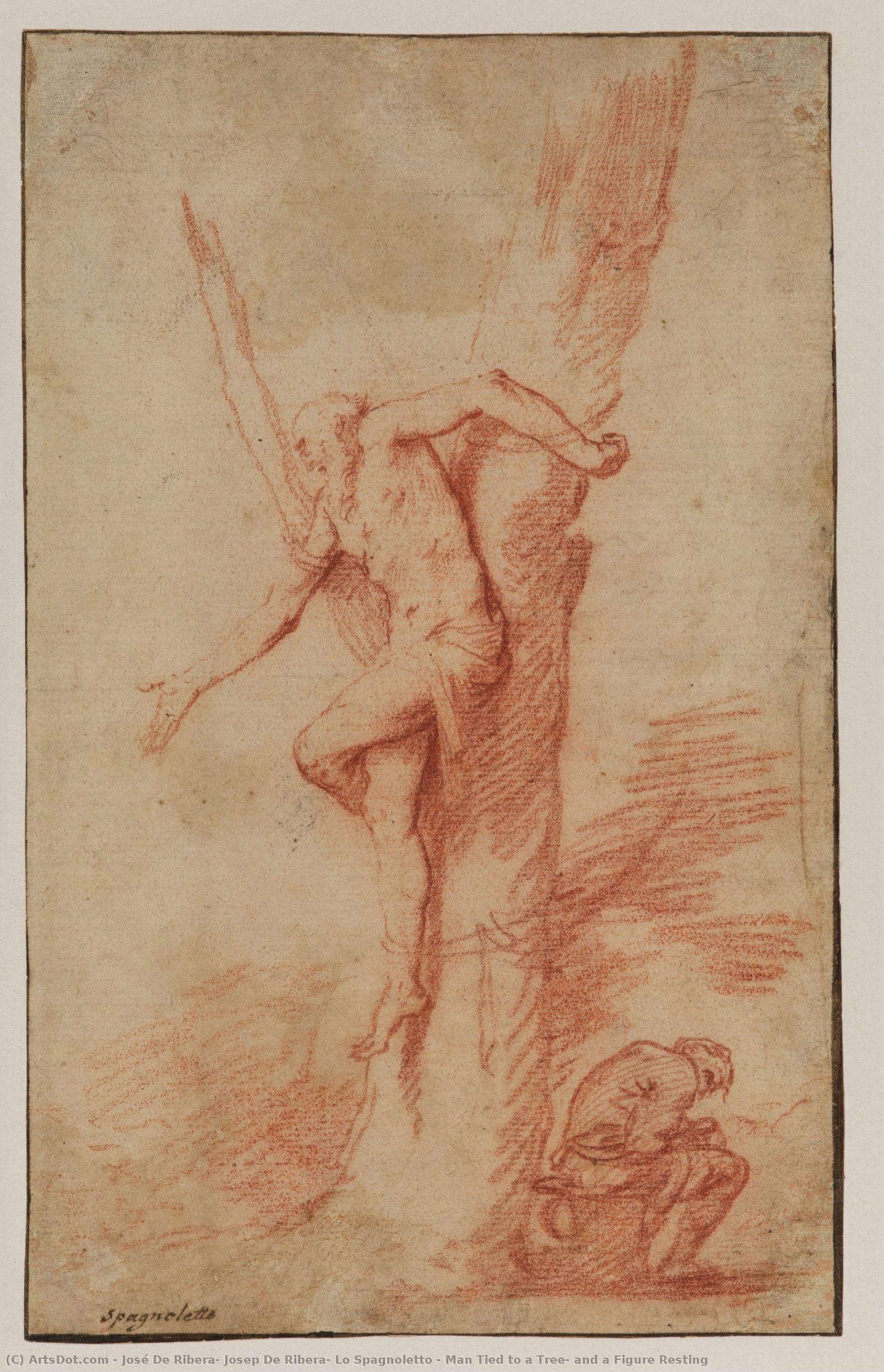 Man Tied To A Tree, And A Figure Resting — Jusepe De Ribera