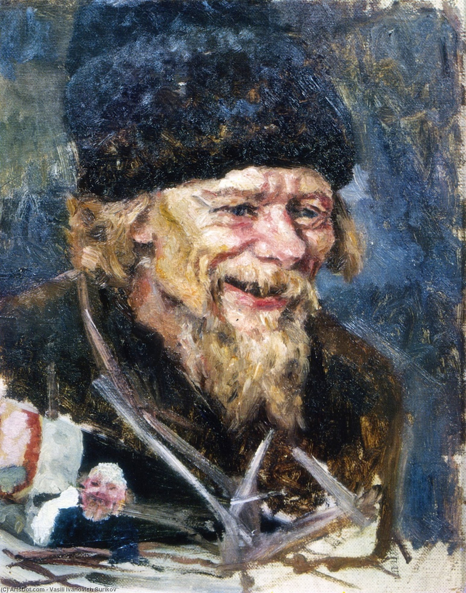 Head Of A Grinning Priest — Vasily Ivanovich Surikov