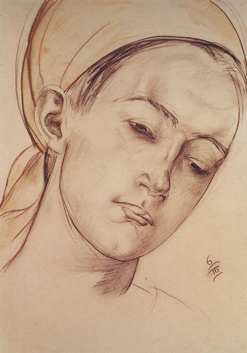 Female Head — Kuzma Petrov-vodkin