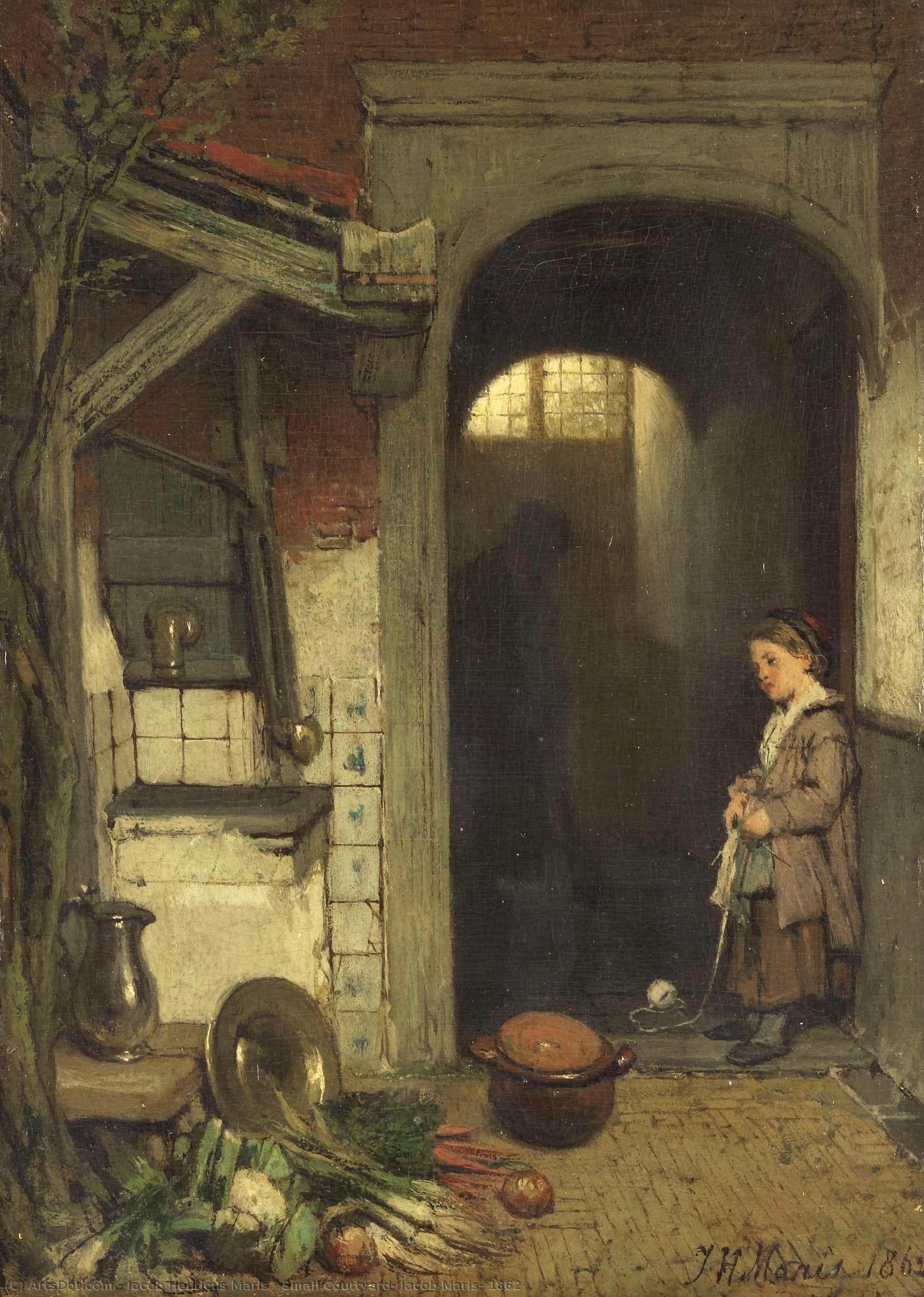 Small Courtyard, Jacob Maris, 1862 — Jacob Henricus Maris