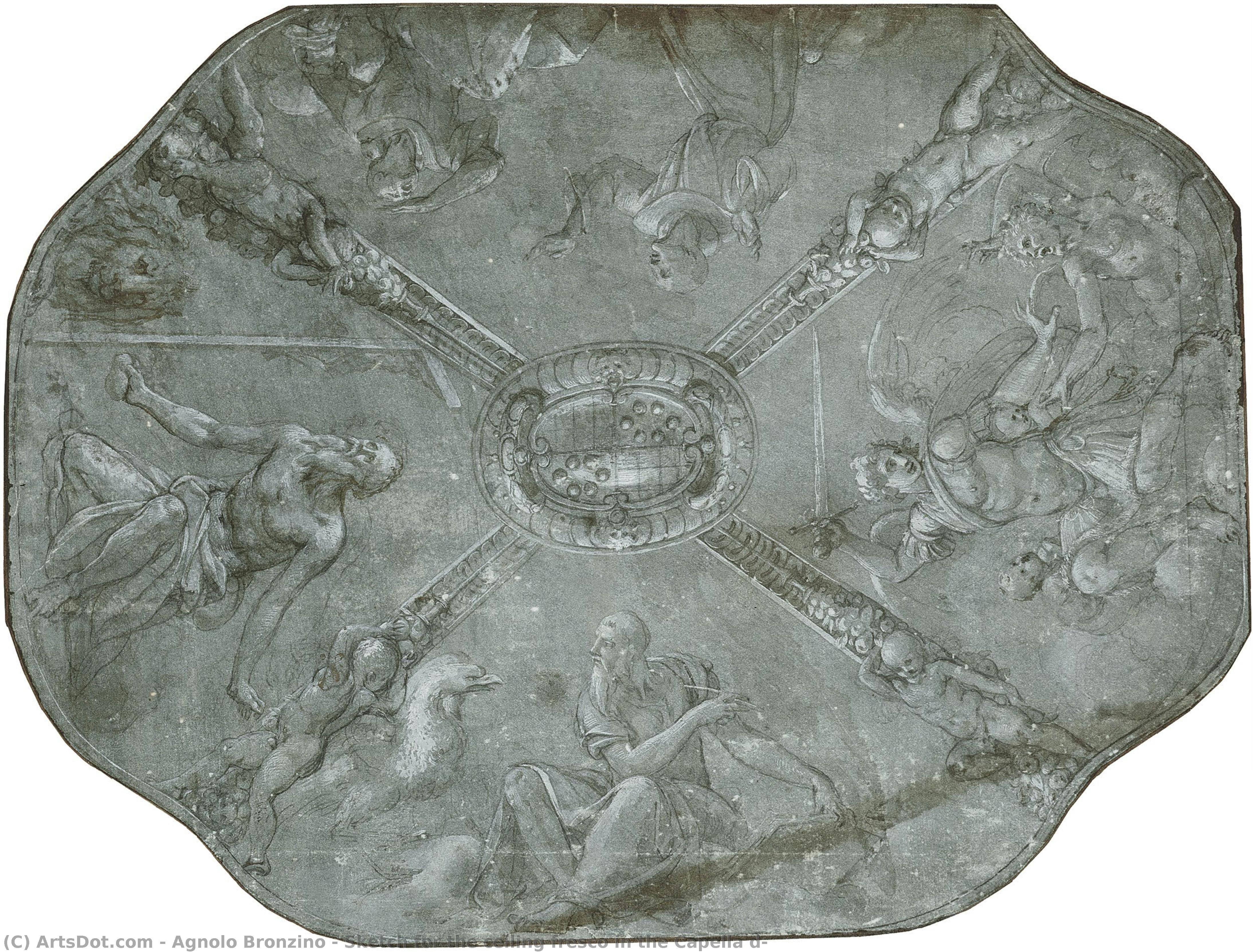 Sketch For The Ceiling Fresco In The Capella D — Agnolo Bronzino