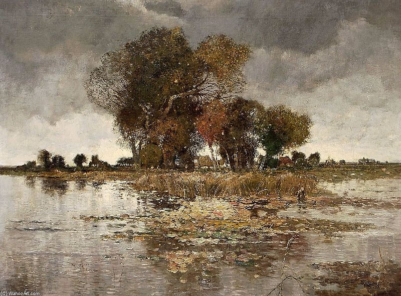 Baumgruppe Am Flussufer — Karl Heffner