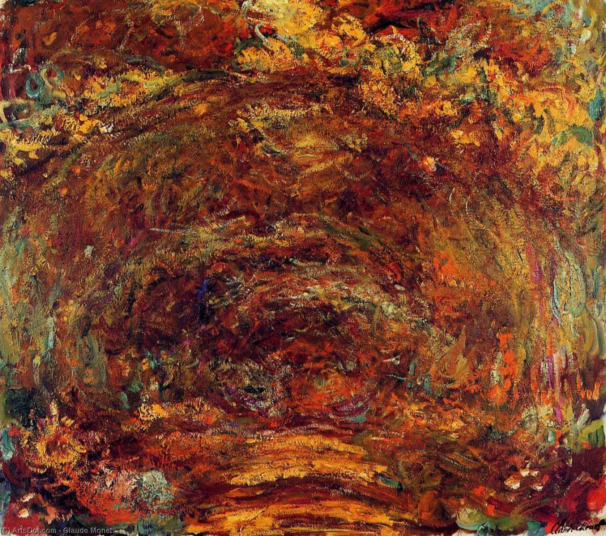 The Path Under The Rose Trellises — Claude Monet