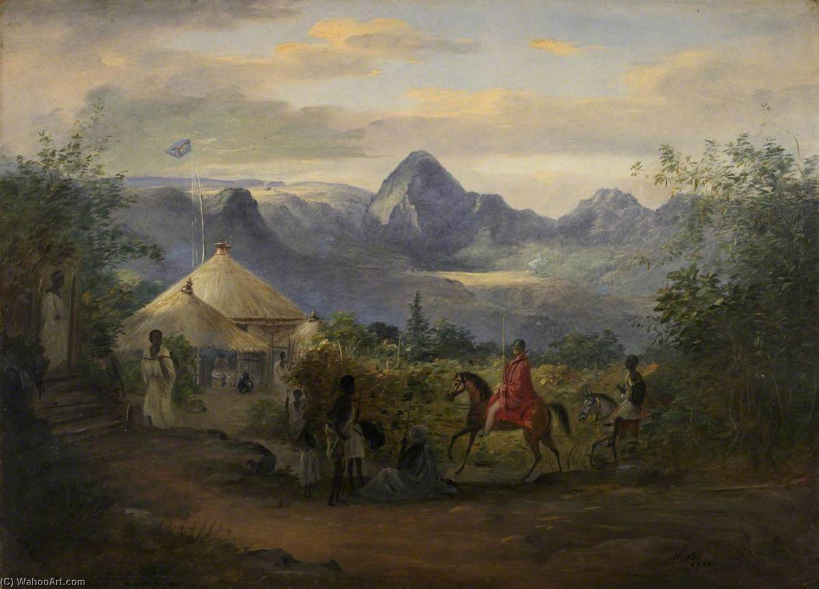 The British Residency At Ankobar, 1842 — Johann Martin Bernatz