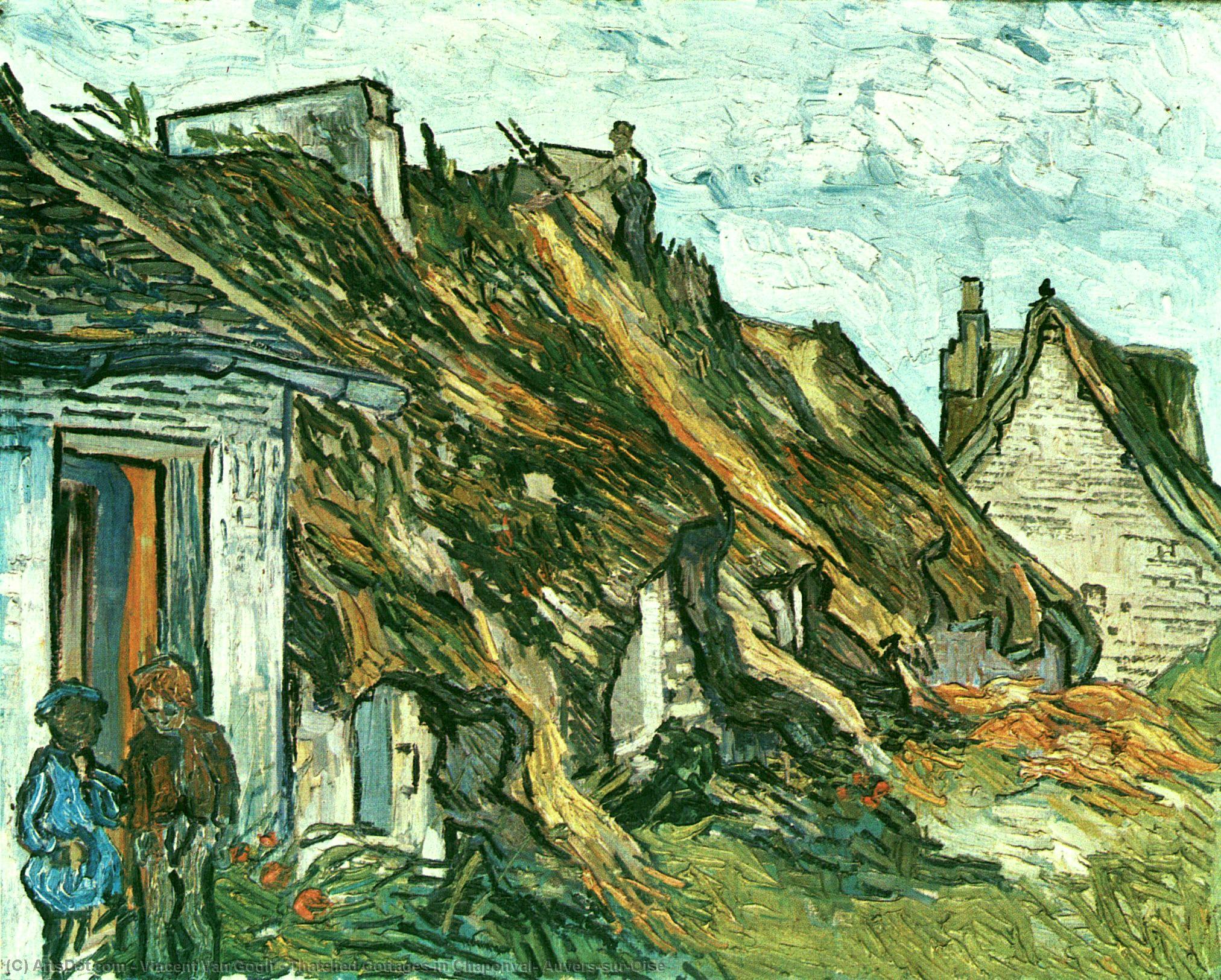 Thatched Cottages In Chaponval, Auvers-sur-oise — Vincent Willem Van Gogh