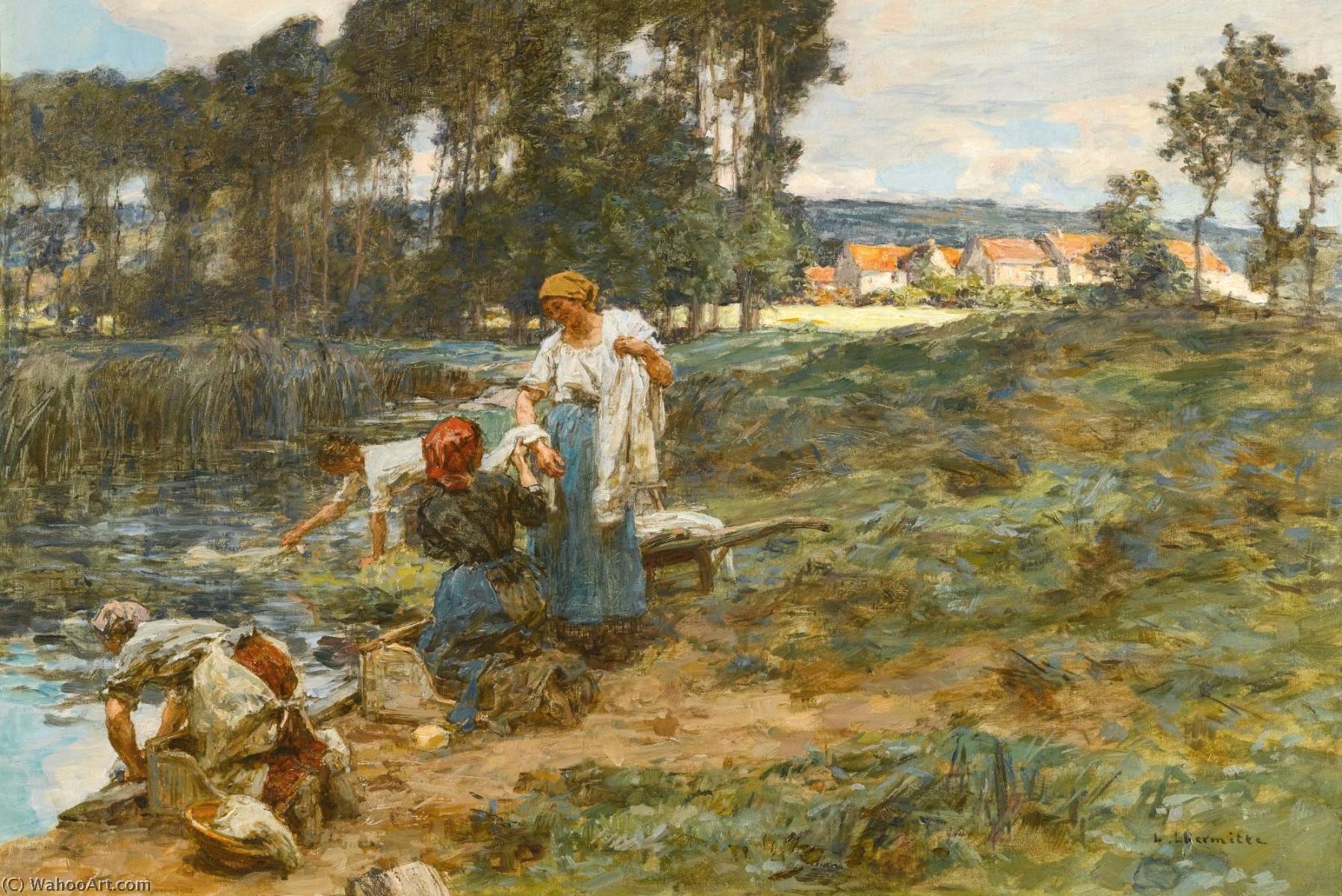 Laveuses À Mezy — Léon Augustin L'hermitte